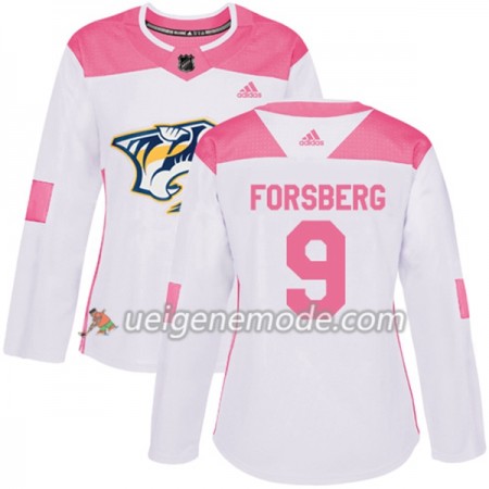 Dame Eishockey Nashville Predators Trikot Filip Forsberg 9 Adidas 2017-2018 Weiß Pink Fashion Authentic